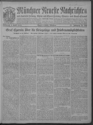 Münchner neueste Nachrichten Mittwoch 3. April 1918