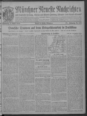 Münchner neueste Nachrichten Samstag 6. April 1918