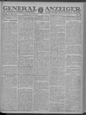 Münchner neueste Nachrichten Dienstag 16. April 1918