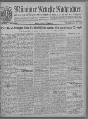 Münchner neueste Nachrichten Mittwoch 5. September 1917