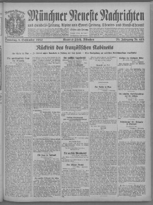 Münchner neueste Nachrichten Samstag 8. September 1917