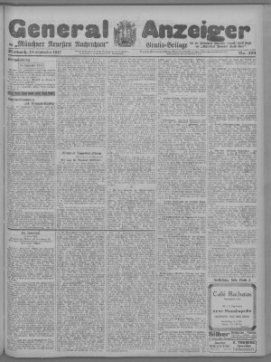 Münchner neueste Nachrichten Mittwoch 19. September 1917