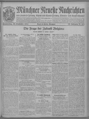 Münchner neueste Nachrichten Donnerstag 20. September 1917