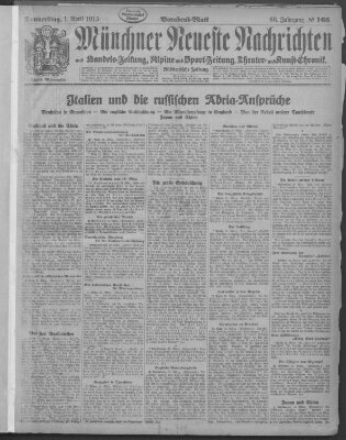 Münchner neueste Nachrichten Donnerstag 1. April 1915