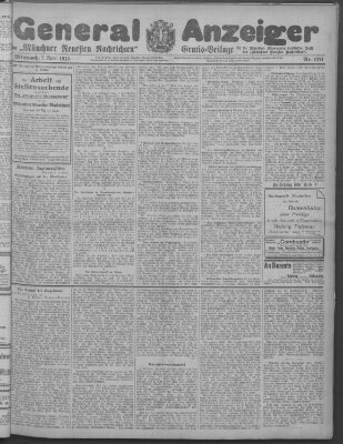 Münchner neueste Nachrichten Mittwoch 7. April 1915