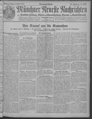 Münchner neueste Nachrichten Donnerstag 8. April 1915