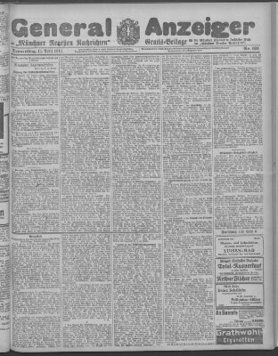 Münchner neueste Nachrichten Donnerstag 15. April 1915