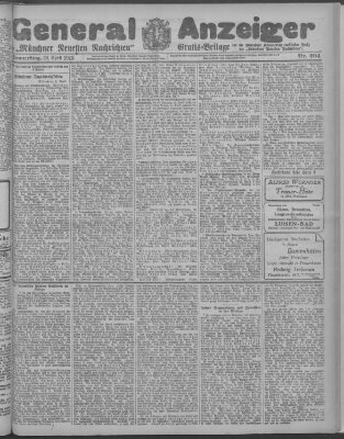 Münchner neueste Nachrichten Donnerstag 22. April 1915