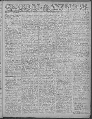 Münchner neueste Nachrichten Samstag 4. Mai 1918