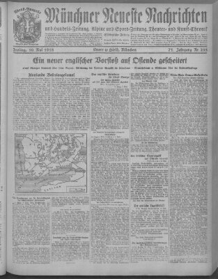 Münchner neueste Nachrichten Freitag 10. Mai 1918