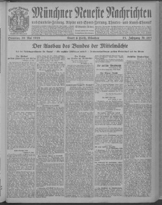 Münchner neueste Nachrichten Sonntag 26. Mai 1918