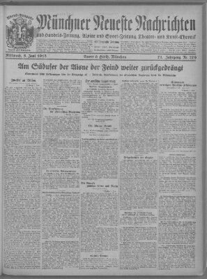 Münchner neueste Nachrichten Mittwoch 5. Juni 1918