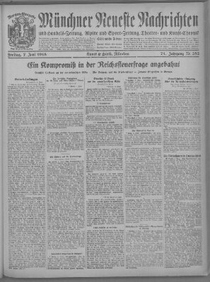 Münchner neueste Nachrichten Freitag 7. Juni 1918