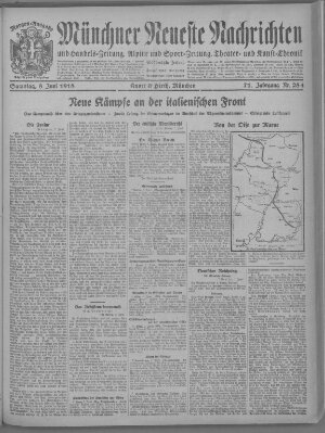 Münchner neueste Nachrichten Samstag 8. Juni 1918