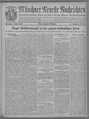 Münchner neueste Nachrichten Sonntag 9. Juni 1918