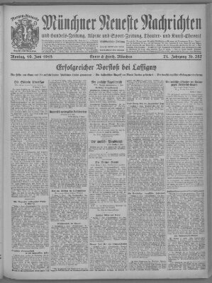 Münchner neueste Nachrichten Montag 10. Juni 1918