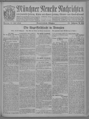 Münchner neueste Nachrichten Montag 17. Juni 1918