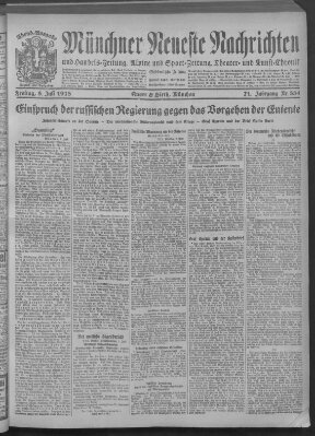 Münchner neueste Nachrichten Freitag 5. Juli 1918