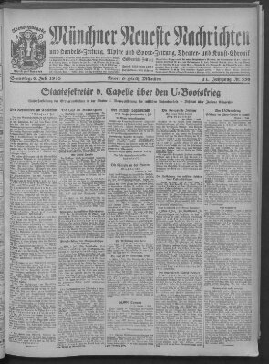 Münchner neueste Nachrichten Samstag 6. Juli 1918