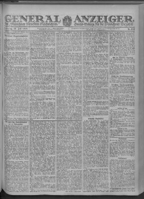 Münchner neueste Nachrichten Samstag 20. Juli 1918