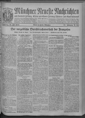 Münchner neueste Nachrichten Samstag 20. Juli 1918