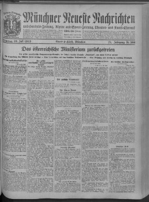 Münchner neueste Nachrichten Dienstag 23. Juli 1918