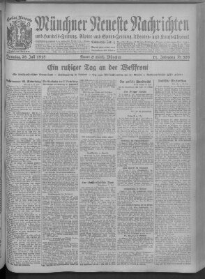 Münchner neueste Nachrichten Sonntag 28. Juli 1918