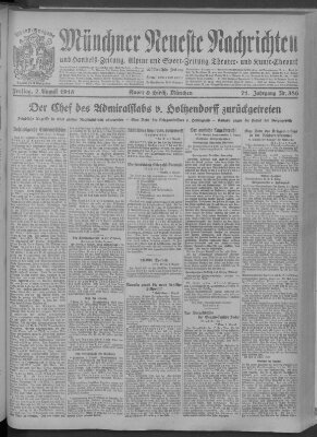 Münchner neueste Nachrichten Freitag 2. August 1918