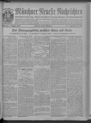Münchner neueste Nachrichten Mittwoch 7. August 1918