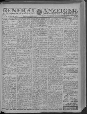 Münchner neueste Nachrichten Sonntag 25. August 1918