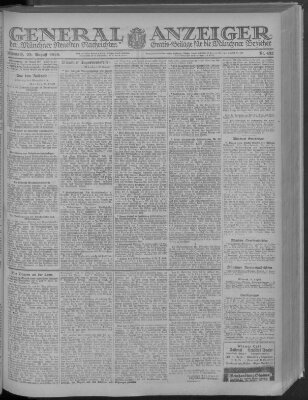 Münchner neueste Nachrichten Mittwoch 28. August 1918