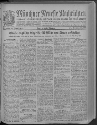 Münchner neueste Nachrichten Samstag 31. August 1918