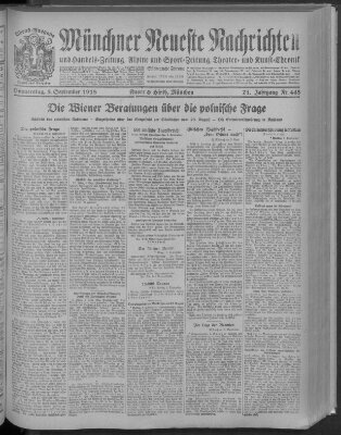 Münchner neueste Nachrichten Donnerstag 5. September 1918