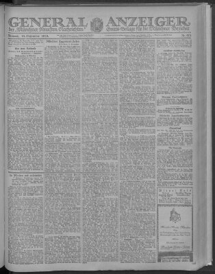 Münchner neueste Nachrichten Mittwoch 18. September 1918