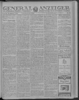 Münchner neueste Nachrichten Sonntag 22. September 1918