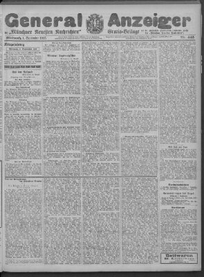 Münchner neueste Nachrichten Mittwoch 1. September 1915