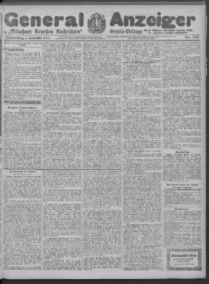 Münchner neueste Nachrichten Donnerstag 2. September 1915