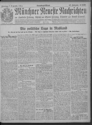 Münchner neueste Nachrichten Freitag 3. September 1915