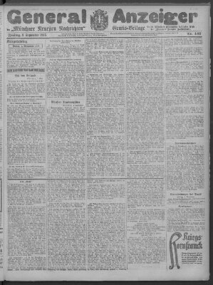 Münchner neueste Nachrichten Freitag 3. September 1915