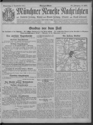 Münchner neueste Nachrichten Samstag 4. September 1915