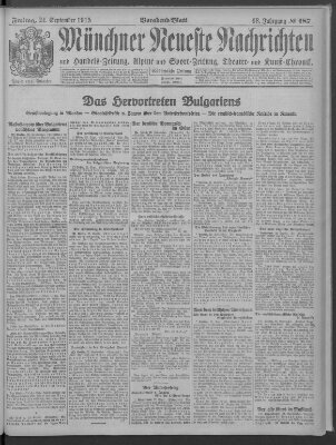 Münchner neueste Nachrichten Freitag 24. September 1915