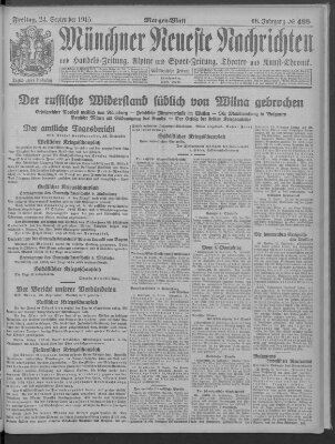 Münchner neueste Nachrichten Freitag 24. September 1915