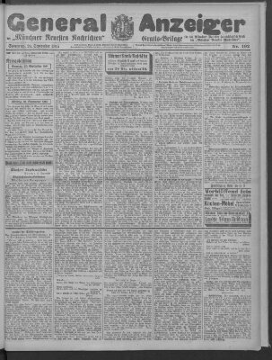 Münchner neueste Nachrichten Sonntag 26. September 1915