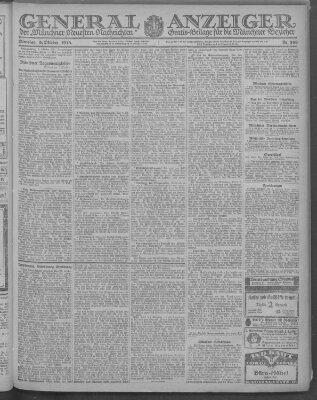 Münchner neueste Nachrichten Dienstag 8. Oktober 1918