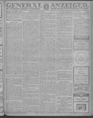 Münchner neueste Nachrichten Sonntag 20. Oktober 1918