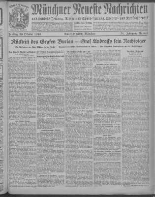 Münchner neueste Nachrichten Freitag 25. Oktober 1918