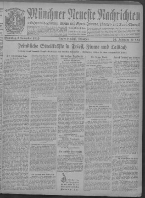 Münchner neueste Nachrichten Samstag 2. November 1918