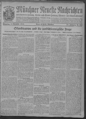 Münchner neueste Nachrichten Dienstag 5. November 1918