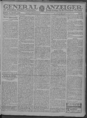 Münchner neueste Nachrichten Mittwoch 13. November 1918