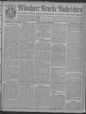 Münchner neueste Nachrichten Samstag 23. November 1918